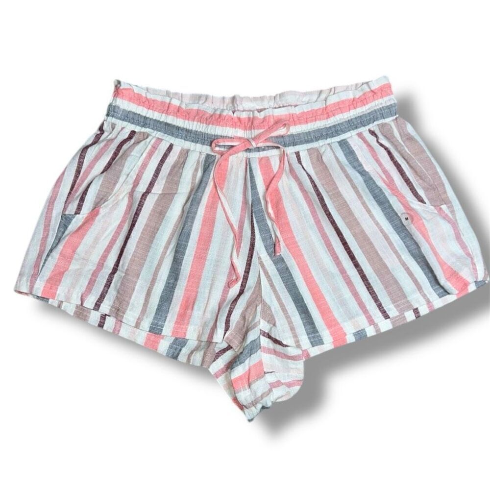 Aeropostal, Lightweight Striped Shorts Elastic Waist Drawstring, Medium